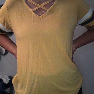 Ultra Flirt Yellow 3/4 cropped shirt
